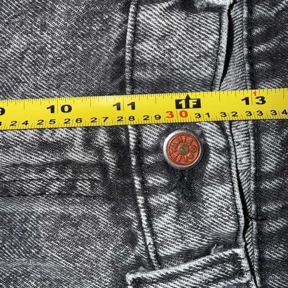 Vintage 80's Brittania Black Gray Acid Stone Washed Denim Jeans Men's 36X30 (35)